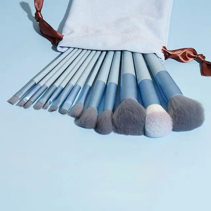 Glowup Queens  Makeup Brushes Blue - With Bag Deluxe Makeup Brush Collection