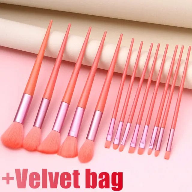 Glowup Queens  Makeup Brushes Pink - With Bag Deluxe Makeup Brush Collection